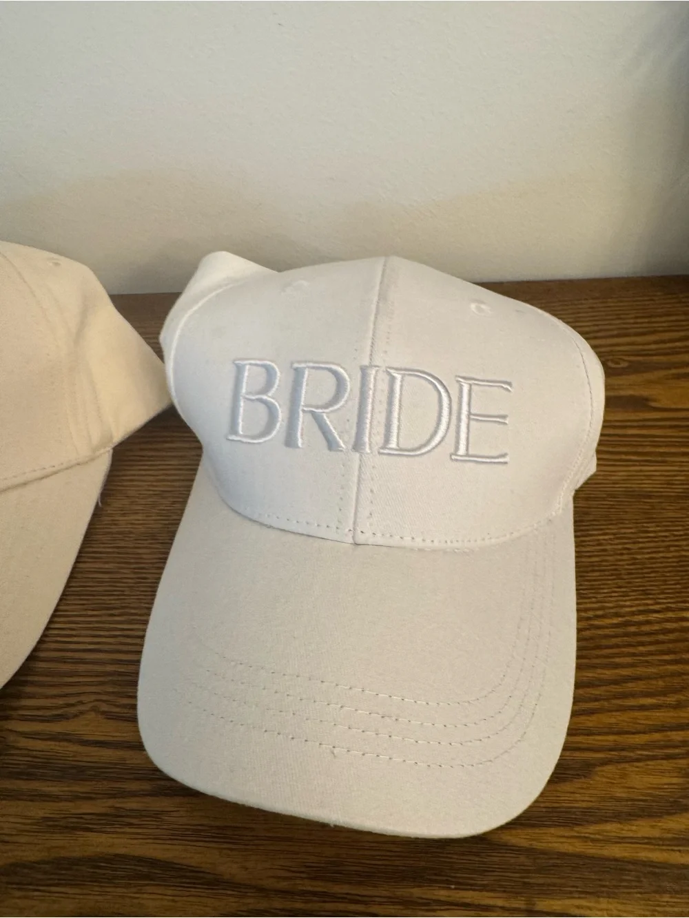 Miss To Mrs Bride&Wifey Embroidered Baseball Cap Hat Set Bundle White Ivory GUC